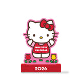 2026 Hello Kitty Playful Pink Mini Desk Calendar with Wood