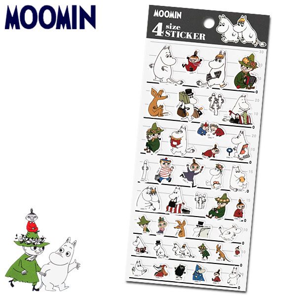 Moomin 4 Size Sticker - Moomintroll & Friends