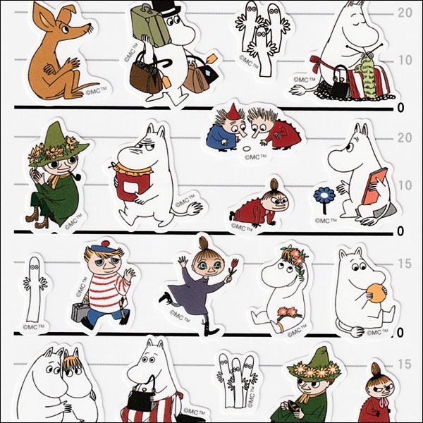 Moomin 4 Size Sticker - Moomintroll & Friends