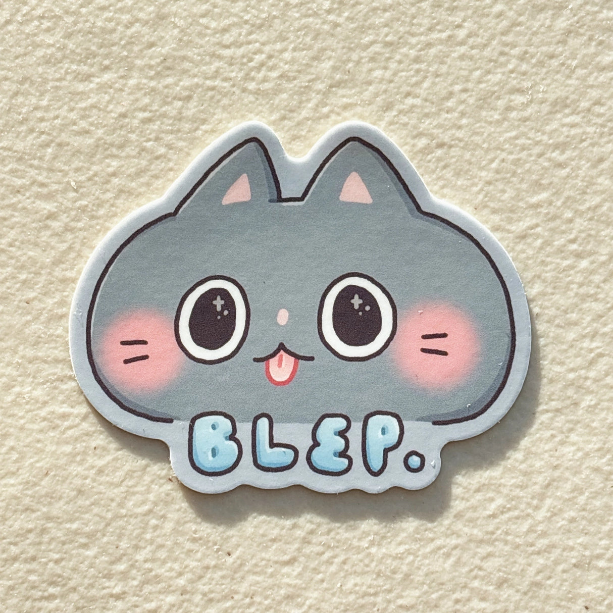 StickyRiceCo Vinyl Sticker - Blep. Blue Cat