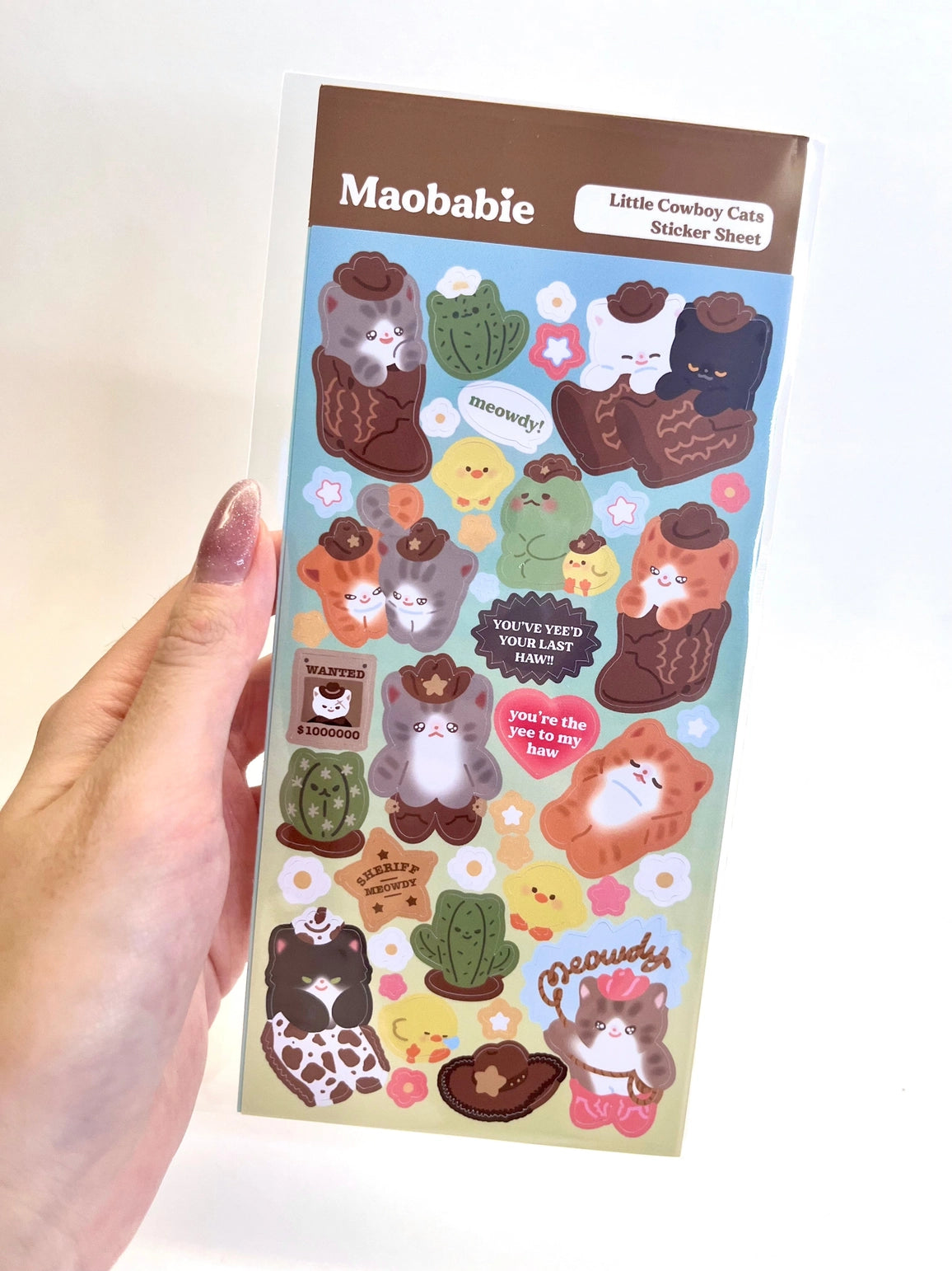 Maobabie Sticker Sheet - Little Cowboy Cats