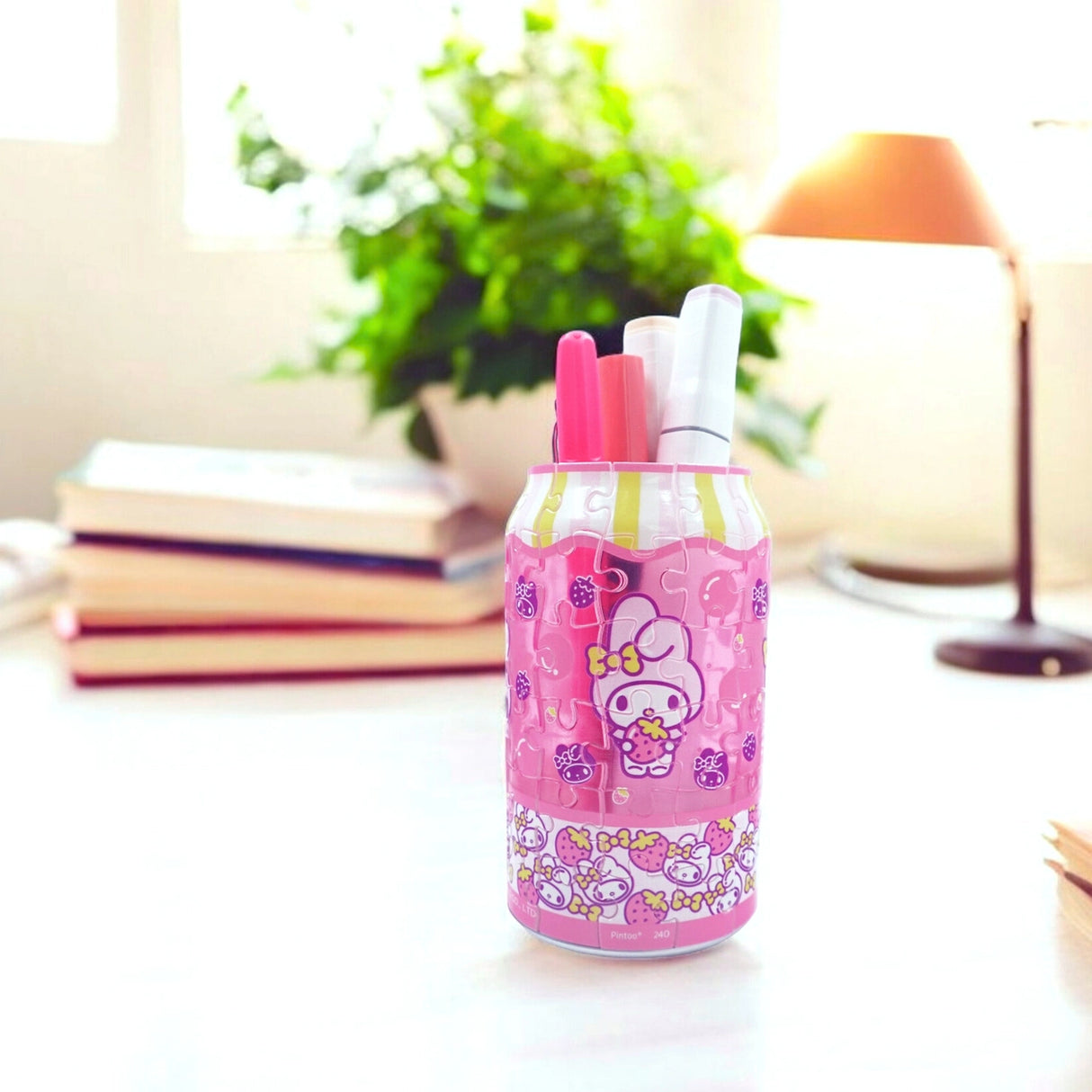 Create something truly magical with the My Melody 3D Jigsaw Puzzle, designed in the shape of an adorable and colorful soda can! This charming puzzle features My Melody, with soft pastel colors and sweet details that make it a delightful and engaging challenge for puzzle enthusiasts. Once you've completed your My Melody soda can, it can be used to store tiny treasures, such as small trinkets, office supplies, or keepsakes. It also doubles as a cute pencil holder.