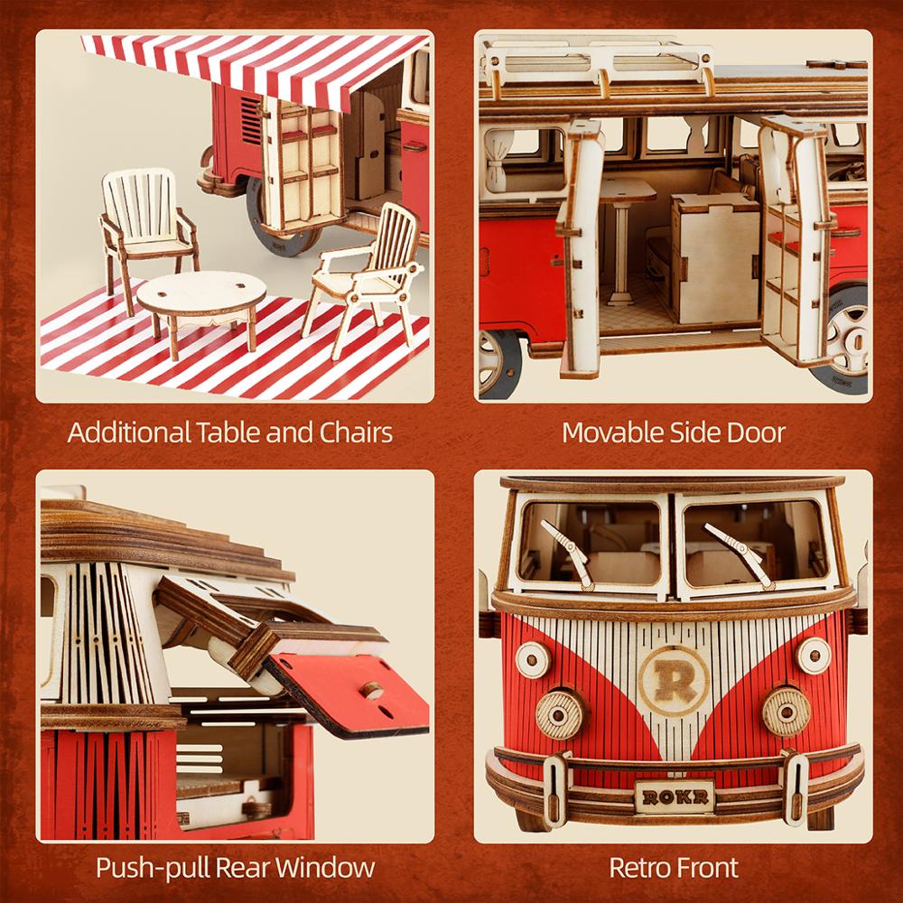 Step back into the groovy days of the 1950s and 60s with this charming replica of the iconic hippie van. This 1:14 scale model captures the spirit of adventure, freedom, and endless road trips. Crafted from precision-cut wood pieces, it’s perfect for puzzle lovers and vintage enthusiasts alike. Enjoy the satisfaction of building this timeless symbol of wanderlust—piece by piece—into a stunning display for your home or office.