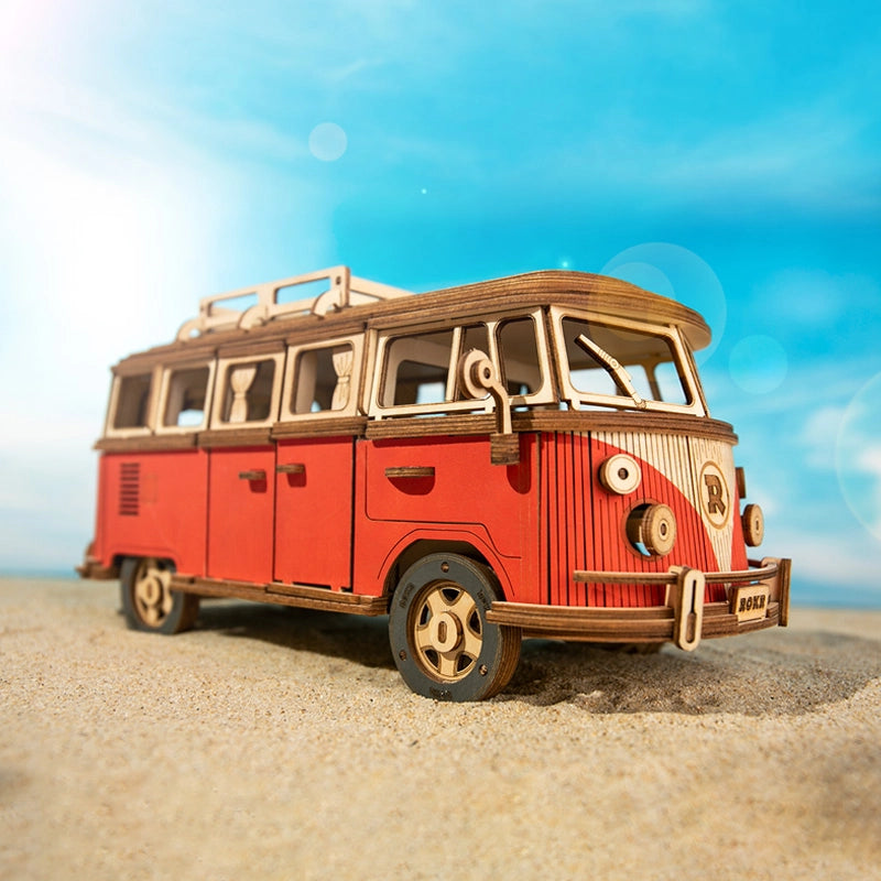 Step back into the groovy days of the 1950s and 60s with this charming replica of the iconic hippie van. This 1:14 scale model captures the spirit of adventure, freedom, and endless road trips. Crafted from precision-cut wood pieces, it’s perfect for puzzle lovers and vintage enthusiasts alike. Enjoy the satisfaction of building this timeless symbol of wanderlust—piece by piece—into a stunning display for your home or office.
