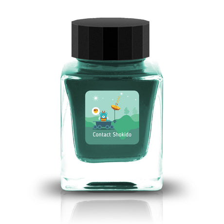 The Three-Year Anniversary Contact Collection features rich, vibrant colors with a smooth writing experience and fascinating characteristics such as shimmer and scent. The “Super” inks contain iridescent shimmer particles that shift color with the light, while the scented inks add a sensory twist to your writing. Please note that scented inks may feather when a large amount is applied—using fountain pen–friendly paper is recommended for the best results.