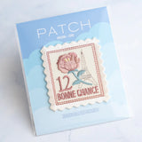 Vintage Rose Stamp Iron-On Patch