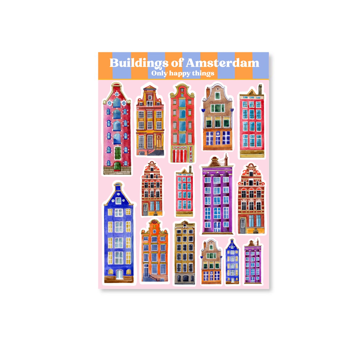 Buildings of Amsterdam A6 Sticker sheet