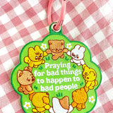 Maobabie Praying For Bad Things Embroidered Keychain