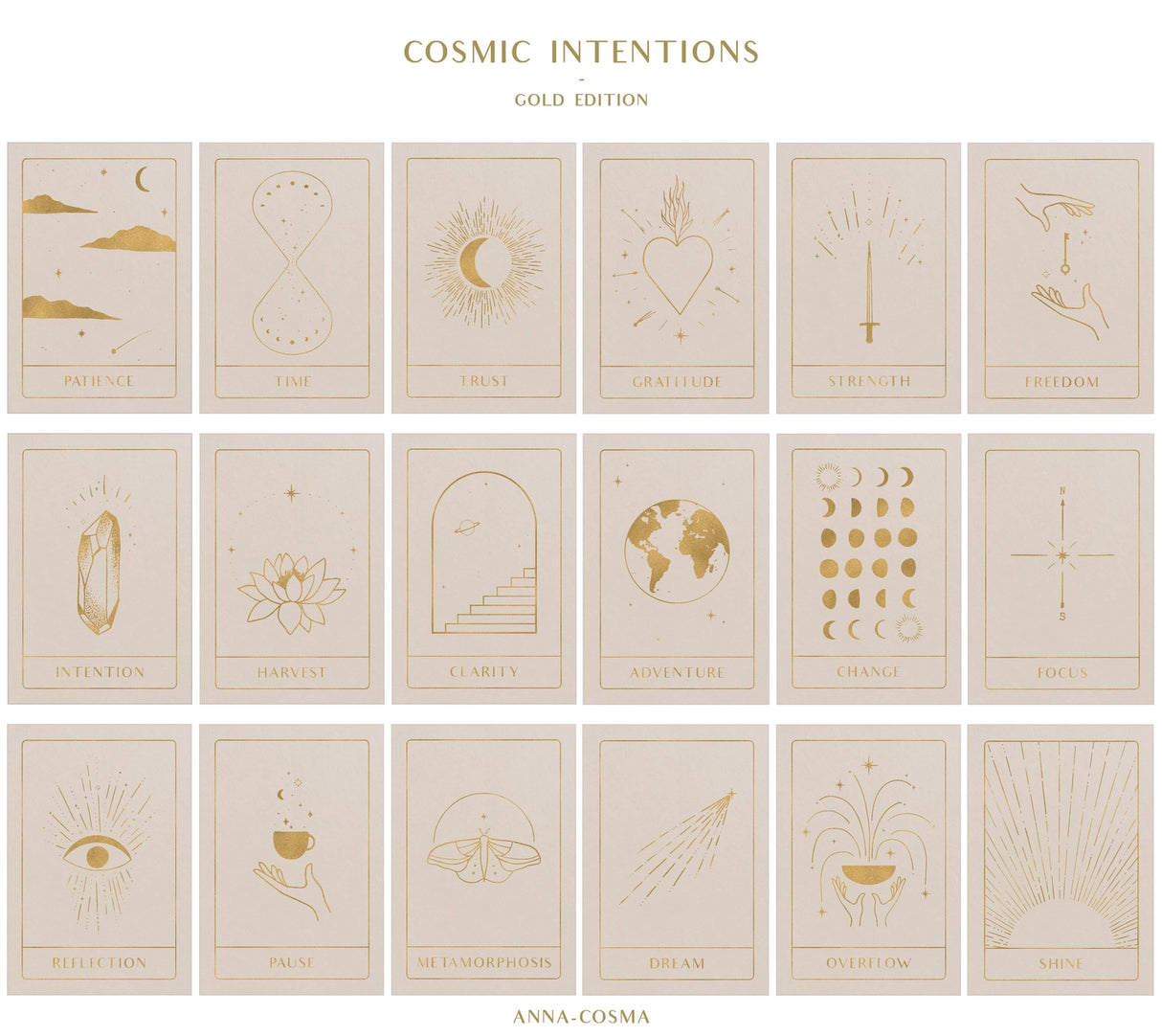 Anna Cosma Cosmic Intentions Card Set - Gold Edition
