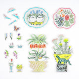 Hobonichi iyo okumi: Transparent Embroidery Sticker Set - My Garden