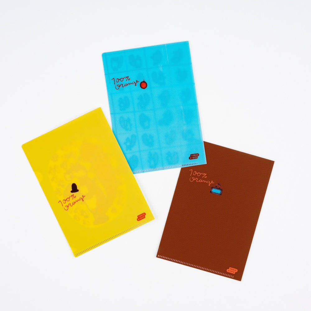 Hobonichi 100%ORANGE: Hobonichi Folder Set of 3 for A6 Size (Squirrel’s Moving Day)
