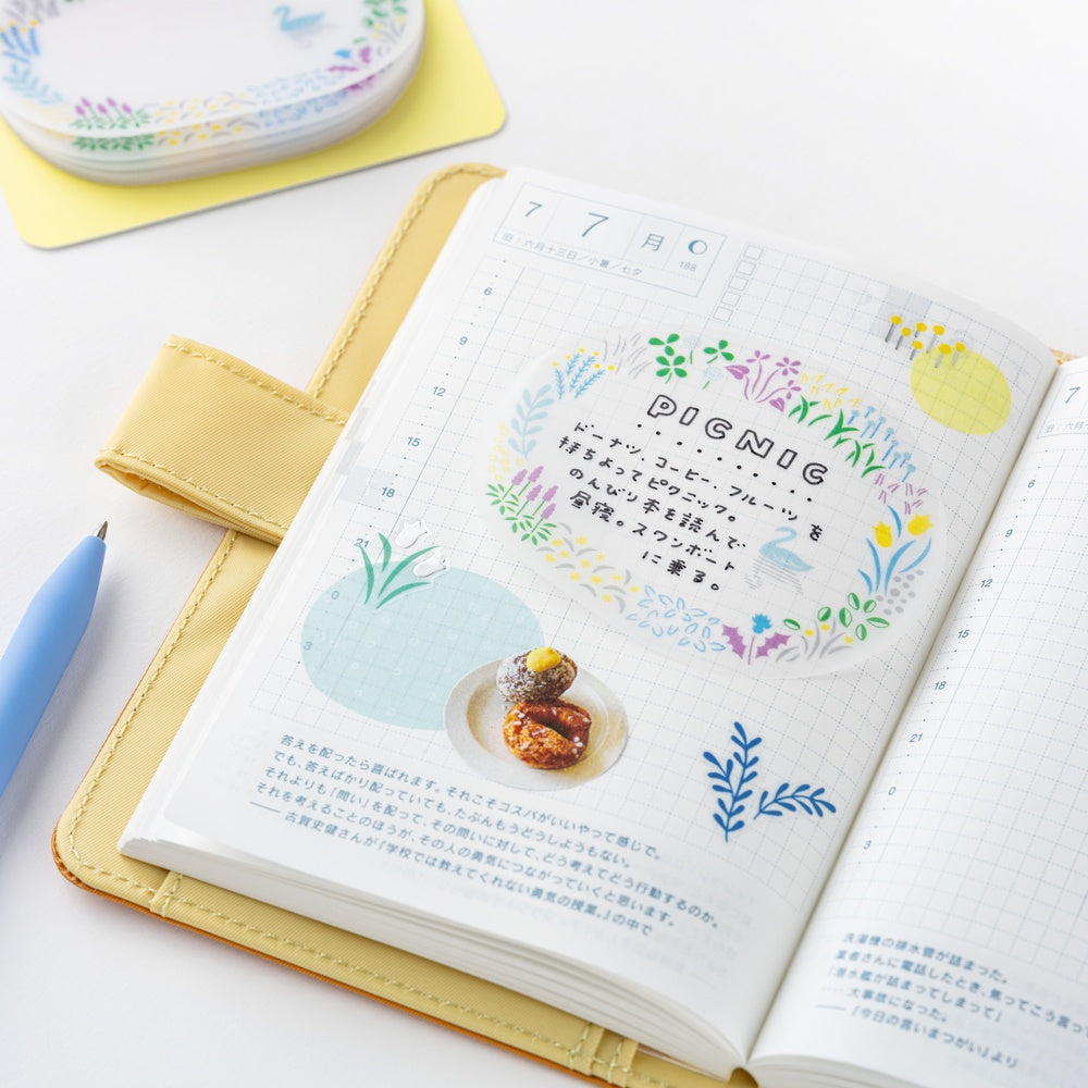 Hobonichi Yuri Sanae: See-Through Sticky Notes (Forest Lake)