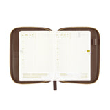 Hobonichi 2025 A6 Funda tensa con cremallera (Café au Lait Plaid)