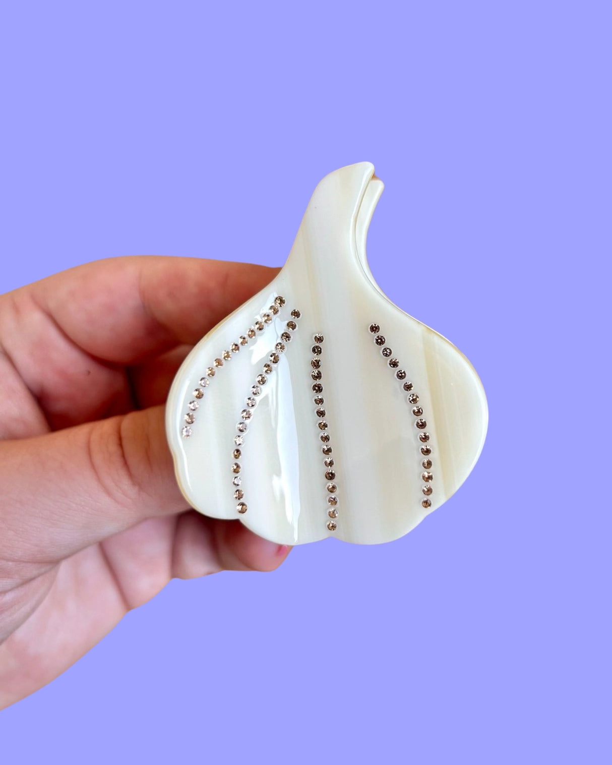 Garlic Rhinestone Mini Hair Claw