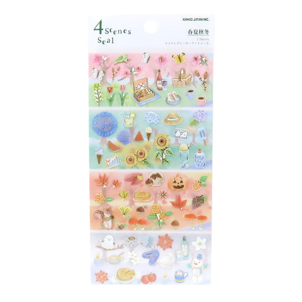 4 Scenes Seal Sticker Sheet- Four Seasons