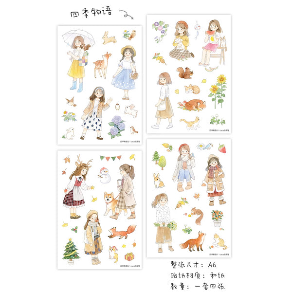 4 Seasons Sticker Sheet A6 (Set of 4)