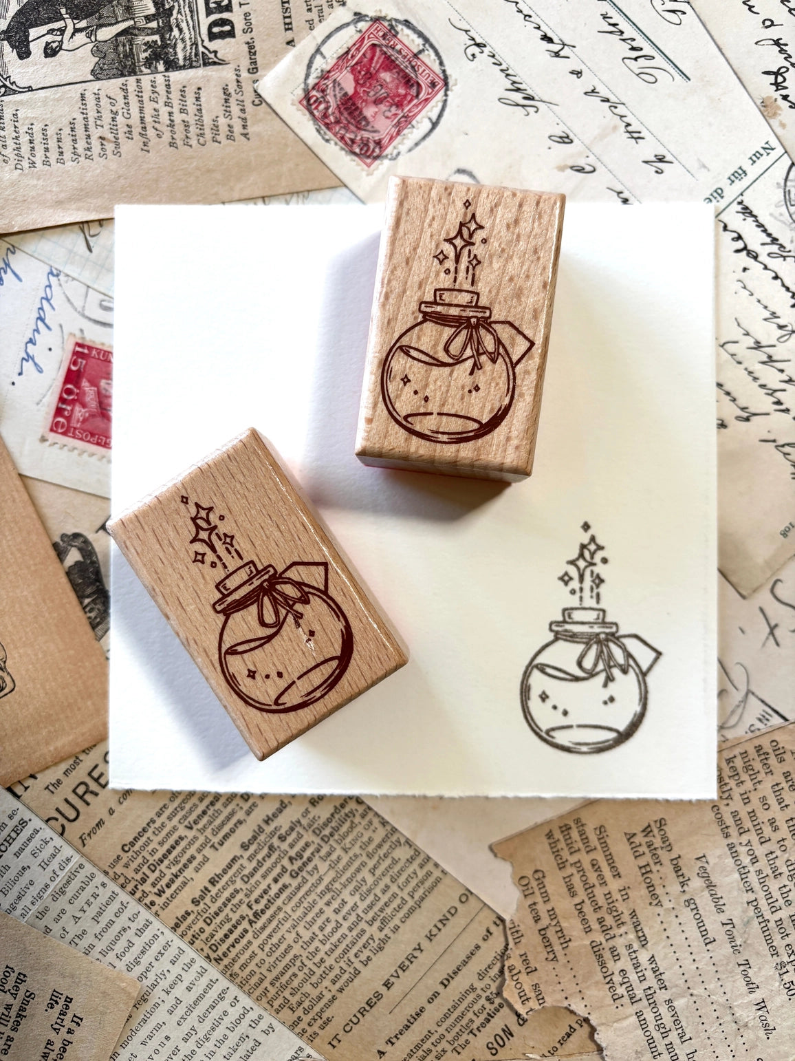 The Creeping Moon - Potion Ink Bottle Rubber Stamp