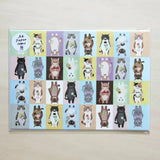 4legs A4 Paper - Cats in Picture Books No.1

Featuring charming watercolor of different cats from Japanese illustrator 4legs.

This A4 sized paper set includes 20 sheets of paper with the same design featuring over 12 different cat drawings. Perfect to use as wrapping paper,&nbsp;making small bags, or using it as a book cover.

Contents: 20 sheets
Size: A4 size (210×297mm)
Paper type/thickness: About the thickness of copy paper