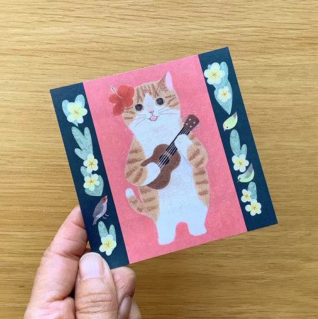 4legs Cat Memo - New #6 Brown-White Hawaii

Featuring charming watercolor of a cat from Japanese illustrator 4legs

It is a convenient size that is not too big or too small.&nbsp;Please use it&nbsp;as a communication tool for small thank you and announcements.&nbsp;There are no lines on the front side, so&nbsp;you can use it freely as&nbsp;a shop card or business card&nbsp;with stamps and stickers&nbsp;as well as memos and letters.&nbsp;It is a great gift for people who like paper.&nbsp;The gorgeous and gen