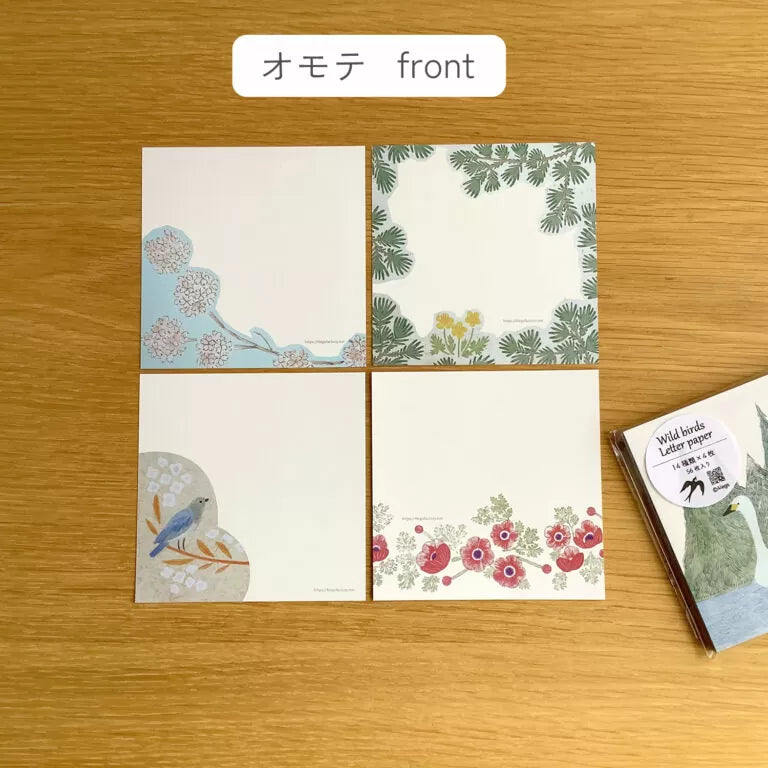 Featuring charming watercolor of wild birds and plants commonly found in Japan from Japanese illustrator 4legs

It is a convenient size that is not too big or too small.&nbsp;Please use it&nbsp;as a communication tool for small thank you and announcements.&nbsp;There are no lines on the front side, so&nbsp;you can use it freely as&nbsp;a shop card or business card&nbsp;with stamps and stickers&nbsp;as well as memos and letters.&nbsp;It is a great gift for people who like paper.&nbsp;The gorgeous and gentle 