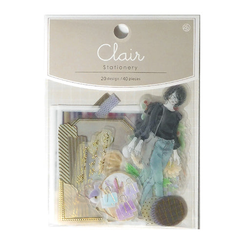 Girl Clair Stationery Clear Flake Sticker