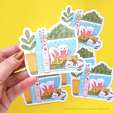 Cozy Cat & Dog Friends Vinyl Sticker