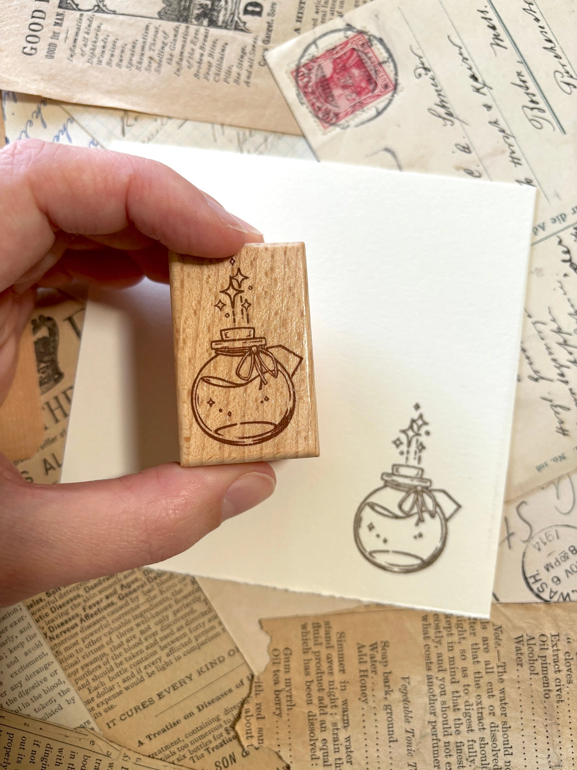 The Creeping Moon - Potion Ink Bottle Rubber Stamp
