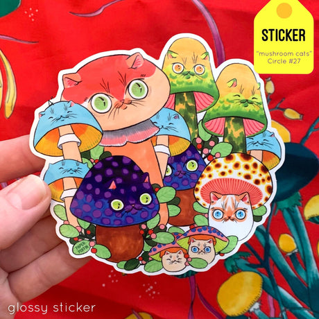 Mushroom Cat #27 Vinyl Sticker