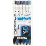 Clickart Retractable Felt Tip Marker 6-Pack - Night Scape
