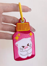 Maobabie Tummy Hurts Medicine Embroidered Keychain