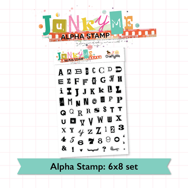 Junky Me Alphabet 6X8 Clear Stamp Set