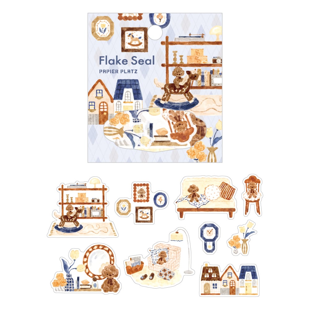 Nakauchi Waka Flake Sticker - Dogs and Interior