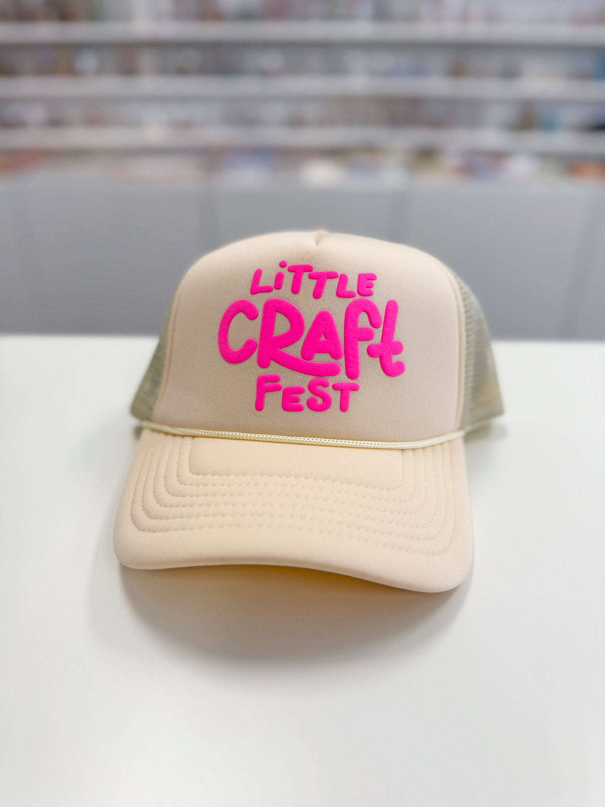 Little Craft Fest Beige Trucker Hat