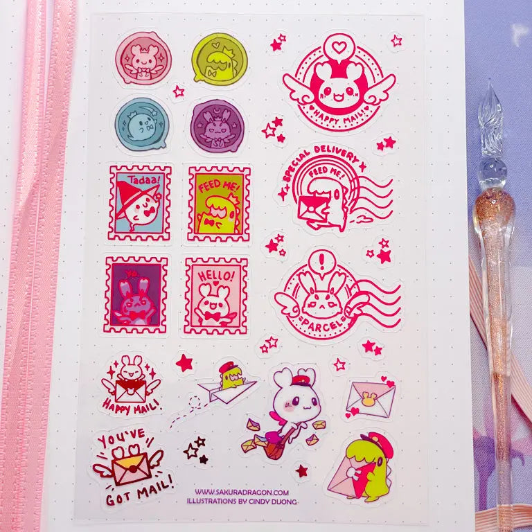Sakuradragon Tiny Rpg Mail Clear Sticker Sheet