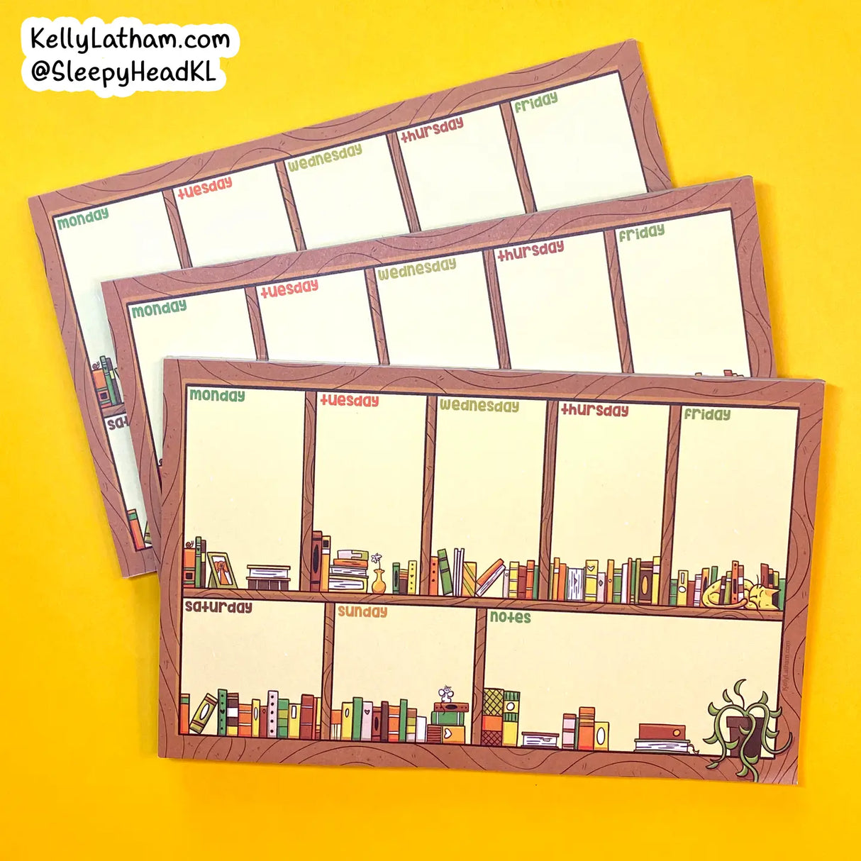 Bookshelf Notepad Weekly Planner