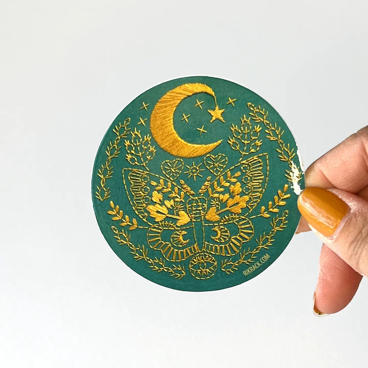 Lunar Moth 3" Vinyl Circle Sticker