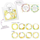 Yellow Flower Wreath Flake Sticker (40pcs)