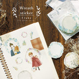 Yellow Flower Wreath Flake Sticker (40pcs)
