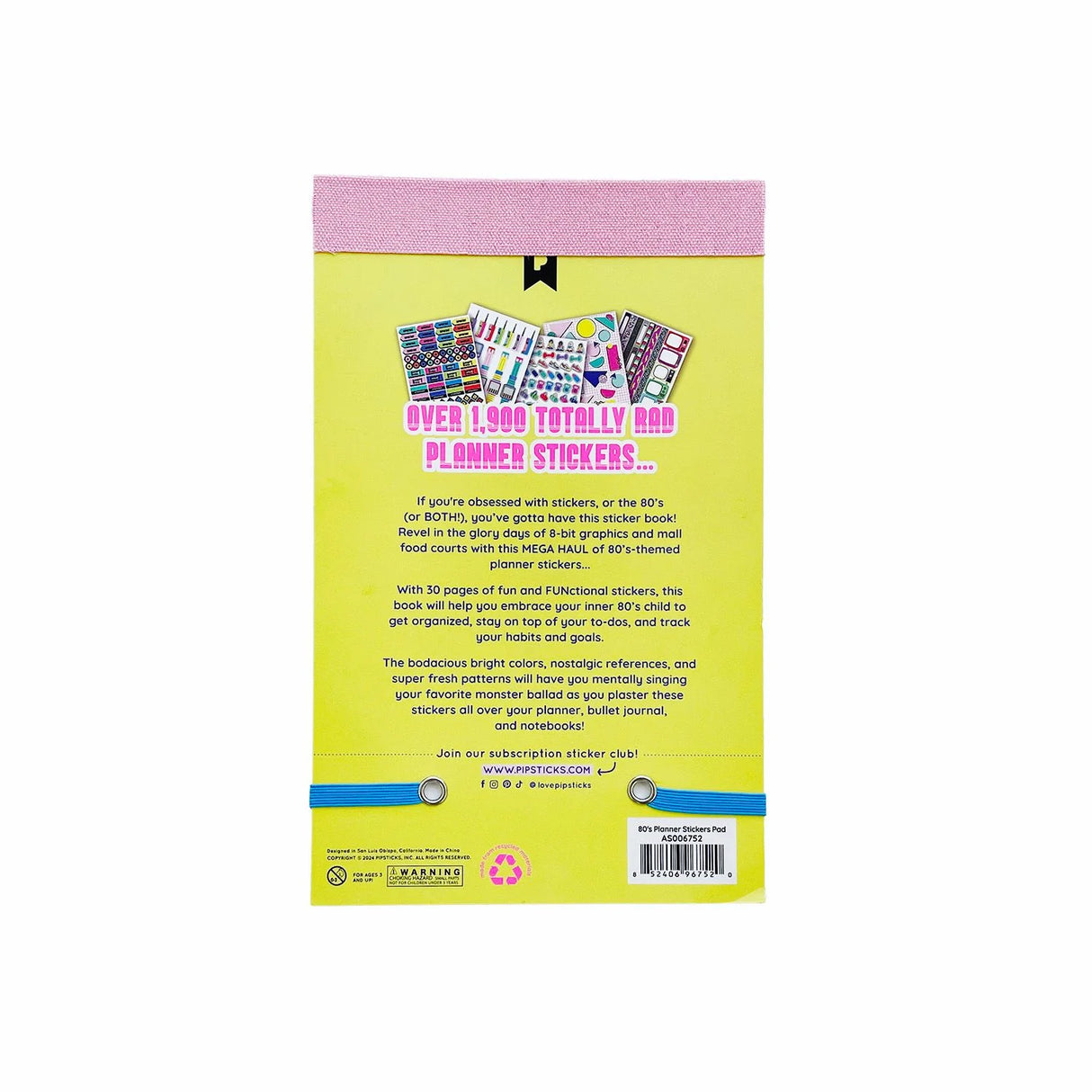 Revel in the glory day of 8-bit graphics and mall food courts with this MEGA HAUL of 80's-themed planner stickers.

With 30 of fun and FUNctional stickers, this book will help you embrace your inner 80's child to get organized, stay on top of your to-dos, and track your habit goals. The boadcious bright colors, nostalgic references, and super fresh patterns will have you mentally singing your favorite monster ballad as you plaster these stickers all over your planner, bullet journal, and notebooks!