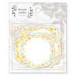 Yellow Floral Wreath Flake Sticker