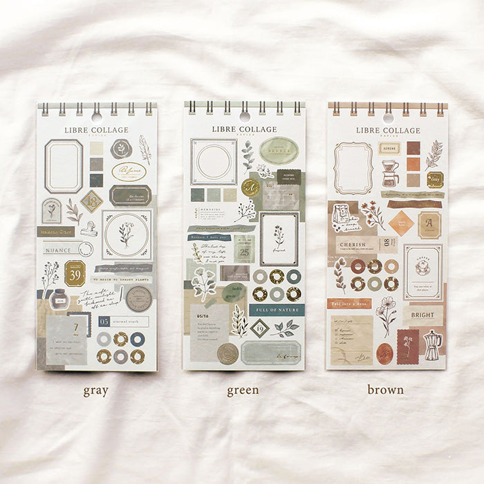 Pegatinas de papel para collage de Libre Brown