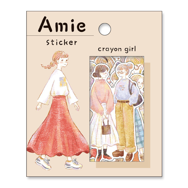 Amie Crayon Girl Flake Sticker