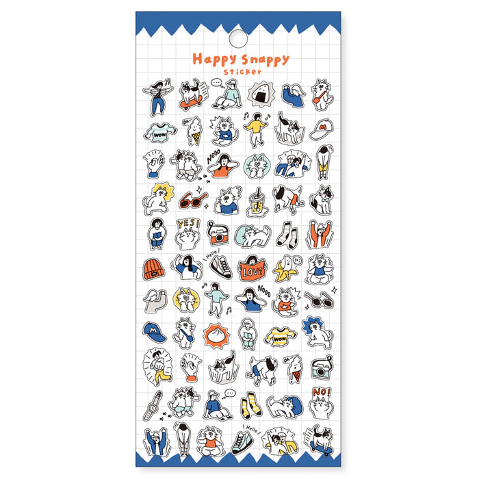 Mind Wave - Happy Snappy Blue Sticker