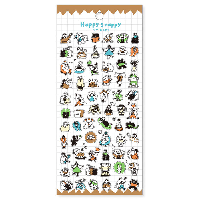 Mind Wave - Happy Snappy Brown Sticker