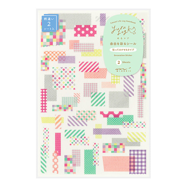 Yuru Log Margin Deco Sticker Sheets - Tape Collage