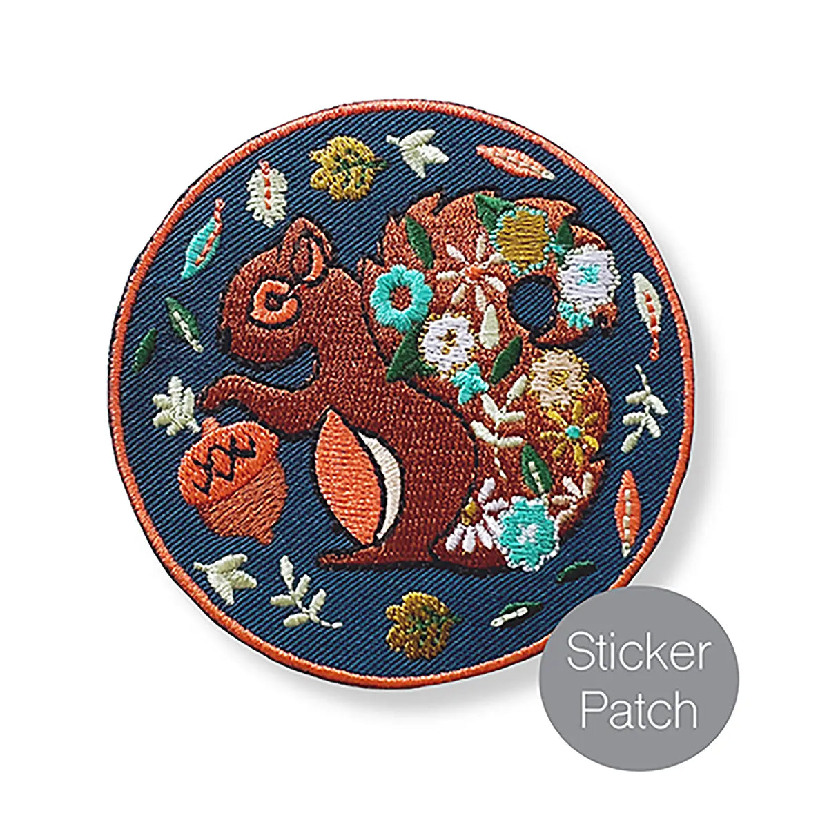 Squirrel Embroidery Sticker Patch