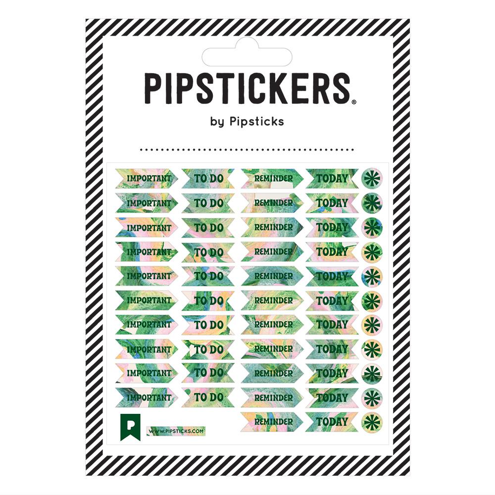 Marbled Green Reminders Stickers