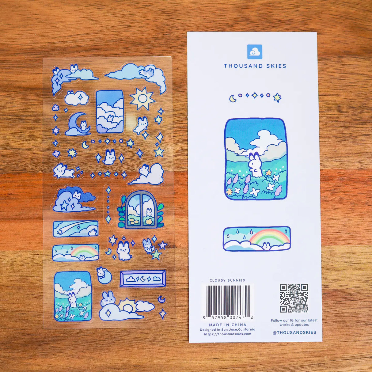 Cloudy Bunnies Clear Sticker Sheet