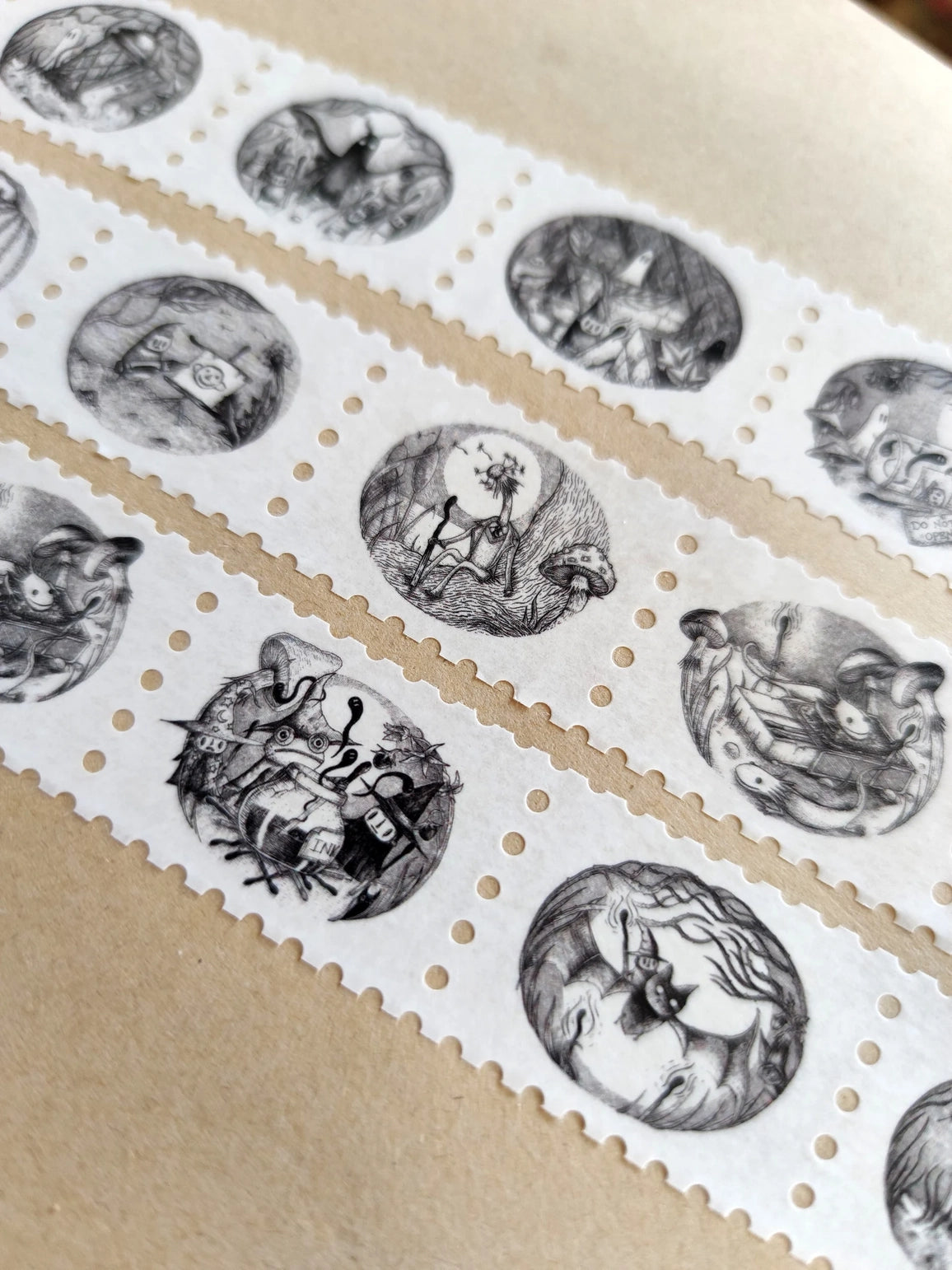 Jon Turner Illustration - Matchsticks Miniatures Fantasy Art Stamp Washi Tape