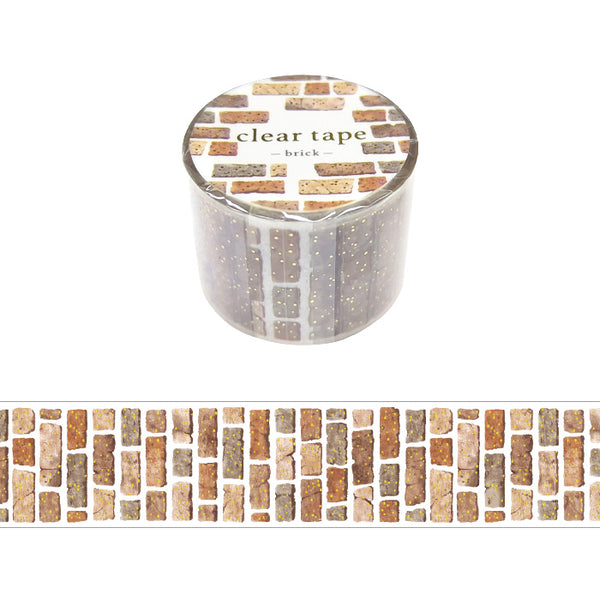 Brick Wall Clear PET Washi Tape Gold Foil Mind Wave